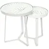 HOME DECO FACTORY Set de 2 tables gigognes - Wild - Blanc - Contemporain - Design - Rond