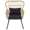 AC-DÉCO Poufs Fauteuils Et Chaises Fauteuil D Extérieur L 81 X L 76 Cm Noir
