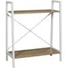HOME DECO FACTORY Etagère à 2 planches en bois et métal - L. 60 x H. 70 cm. - Blanc TU