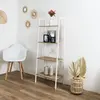 3S. x Home Etagère Bois Et Métal Blanc 148x60x32.5cm