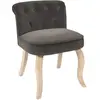 PARIS PRIX The Home Deco Factory - Fauteuil en velours Eleonor gris anthracite