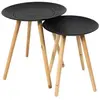 The Home Deco Factory - Tables gigognes rondes Relief (Lot de 2) noir