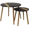 PARIS PRIX Home Deco Factory - 2 Tables gigognes bicolores Relief marron/noir T.U
