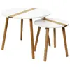 THE HOME DECO FACTORY Maisonetstyles Lot De 2 Tables Gigognes Rondes Blanc Et Naturel - Eyota