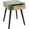 Table De Chevet 1 Tiroir en Bois 48cm Vert Kaki - Paris Prix