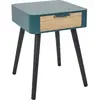 Table de chevet 1 tiroir en bois 48cm bleu canard - Paris Prix