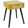 Table de chevet - PARIS PRIX - 1 tiroir - Bois & Pin - Jaune moutarde