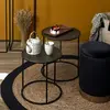 PARIS PRIX Home Deco Factory - 2 Tables gigognes martelé Mirage noir/doré T.U