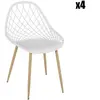 PARIS PRIX Lot De 4 Chaises D'extérieur En Plastique "Malaga" - Blanc - P 53,3 X H 83,4 Cm