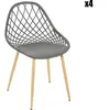 PARIS PRIX Chaise extérieure - MALAGA - Gris - Polypropylène - Métal - Confortable