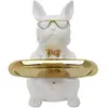CED Statuettes et figurines La Chaise Longue  Statue Bulldog blanc vide-poche