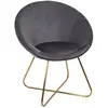 The Home Deco Factory - Fauteuil en velours Karl Gris