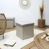 PARIS PRIX The Home Deco Factory - Pouf coffre pliable tressage Mirage gris