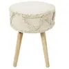 CMP - PARIS Tabouret ethnique pieds bois Mirage - Beige