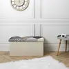 PARIS PRIX The Home Deco Factory - Banc coffre pliable Patchwork gris