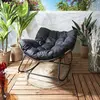 The Home Deco Factory Fauteuil de jardin à bascule - Tulum - Noir - Polyester - Fer - 1 place
