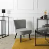 Home Deco Factory - Fauteuil crapeau Giulia gris - 55x76x63 cm T.U