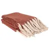 AMBIANCE Plaid Terracotta a Franges 120x150cm M6