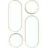 HOME DECO FACTORY Ensemble de 4 miroirs rond et ovale doré Versa