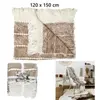 Paris Prix Plaid Maille Tressée "Franges" 120x150cm Taupe