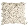 COSMETIC CLUB Coussin Déco Macramé - Crush - Beige - Carré - Intérieur - Ethnique
