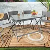 Non communiqué Table de Jardin en Verre Formentera 110cm Gris