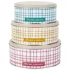 COSMETIC CLUB Boîtes à Biscuits - Mamie Lily - Lot de 3 - Multicolore (Rose, Bleu & Beige) - Acier