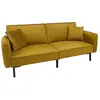 THE HOME DECO FACTORY Canapé Convertible en Velours "Giulia" 198cm Jaune
