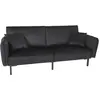 THE HOME DECO FACTORY Canapé Convertible en Velours "Giulia" 198cm Noir