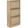 HOME DECO FACTORY Meuble range chaussures 3 abattants cannage Bali - Naturel