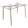 The Home Deco Factory - Table repas en verre pieds effet bois 115 cm