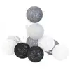 Guirlande lumineuse boules colorées 10 LED 1,92 m Gris, Noir, Blanc