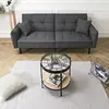 The Home Deco Factory - Table d'appoint en métal et bois horloge 50 cm
