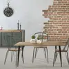 The Home Deco Factory Table à manger 4 places en Métal et MDF - L.115 cm - Marron TU