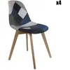 AC-DÉCO The Home Deco Factory - Chaise patchwork bleu/gris scandinave - Bleu