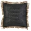 Home Deco Factory - Coussin Raphia déhoussable noir/beige - 40x40 cm T.U