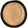 THE HOME DECO FACTORY Tapis Rond Jute Bord Noir