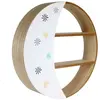 Etagère murale - AC-DÉCO - Ronde - Bois MDF - D 38 cm - Design lune blanc