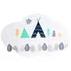 HOME DECO FACTORY Porte-manteau en bois forme nuage M8