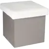 HOME DECO KIDS - Pouf coffre de rangement bicolore imitation fourrure Léo Gris clair et blanc