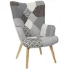CMP - PARIS Fauteuil Helsinki Patchwork Gris Home Deco Factory