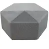 The Home Deco Factory - Pouf Velours Côtelé Giulia Gris Home Deco Factory