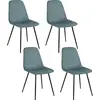 AC-DÉCO Chaise velours côtelé Giulia bleu canard - Bleu canard - Home déco factory