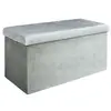 HOME DECO FACTORY Coffre banc pliable design velours giulia - l. 76 x h. 38 cm - gris