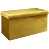 The Home Deco Factory Coffre banc pliable design velours Giulia - Jaune moutarde