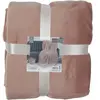 Home Deco Factory Plaid Flanelle Rose Sherpa, Corail, 140 x 200 cm