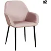 AC-DÉCO Fauteuil velours côtelé Giulia rose poudré - Rose - Home déco factory