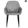 AC-DÉCO Lot de 2 fauteuils - l 55.7 cm x l 59.2 cm x h 85 cm - giulia - gris