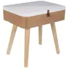 AC-DÉCO Home Deco Factory - Table de Chevet Elin beige/blanc - 40x30x52.30 cm T.U