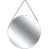 The Home Deco Factory - Miroir rond avec anse en jonc 50 cm blanc